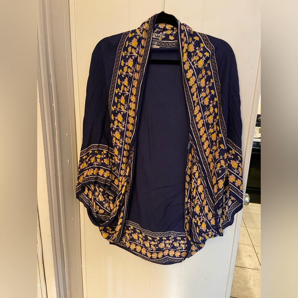 Merona - Navy Blue floral cover up -one size O/S